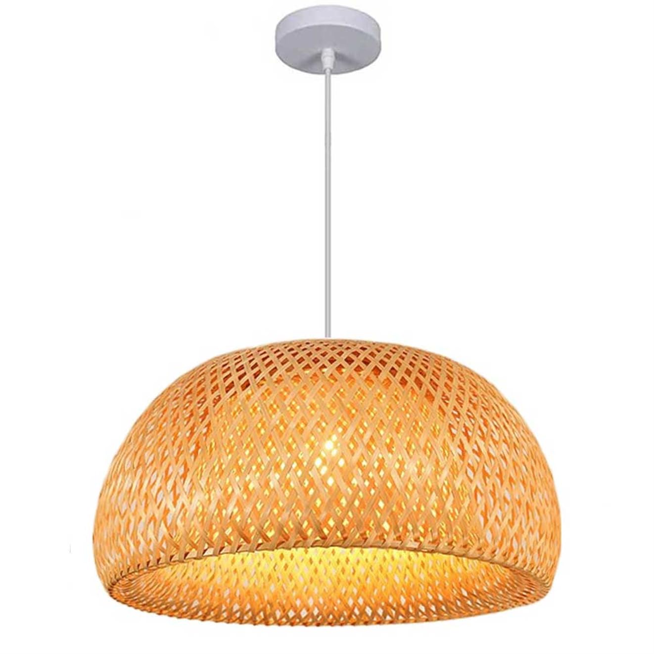 SHUANGZ Rustic Style Bird's Nest Wicker Pendant Light Woven Wicker Chandelier for Kitchen Island Hanging Lighting Beige Rattan Light Fixtures for Kitchen Island Bedroom Living Room - 17.7''