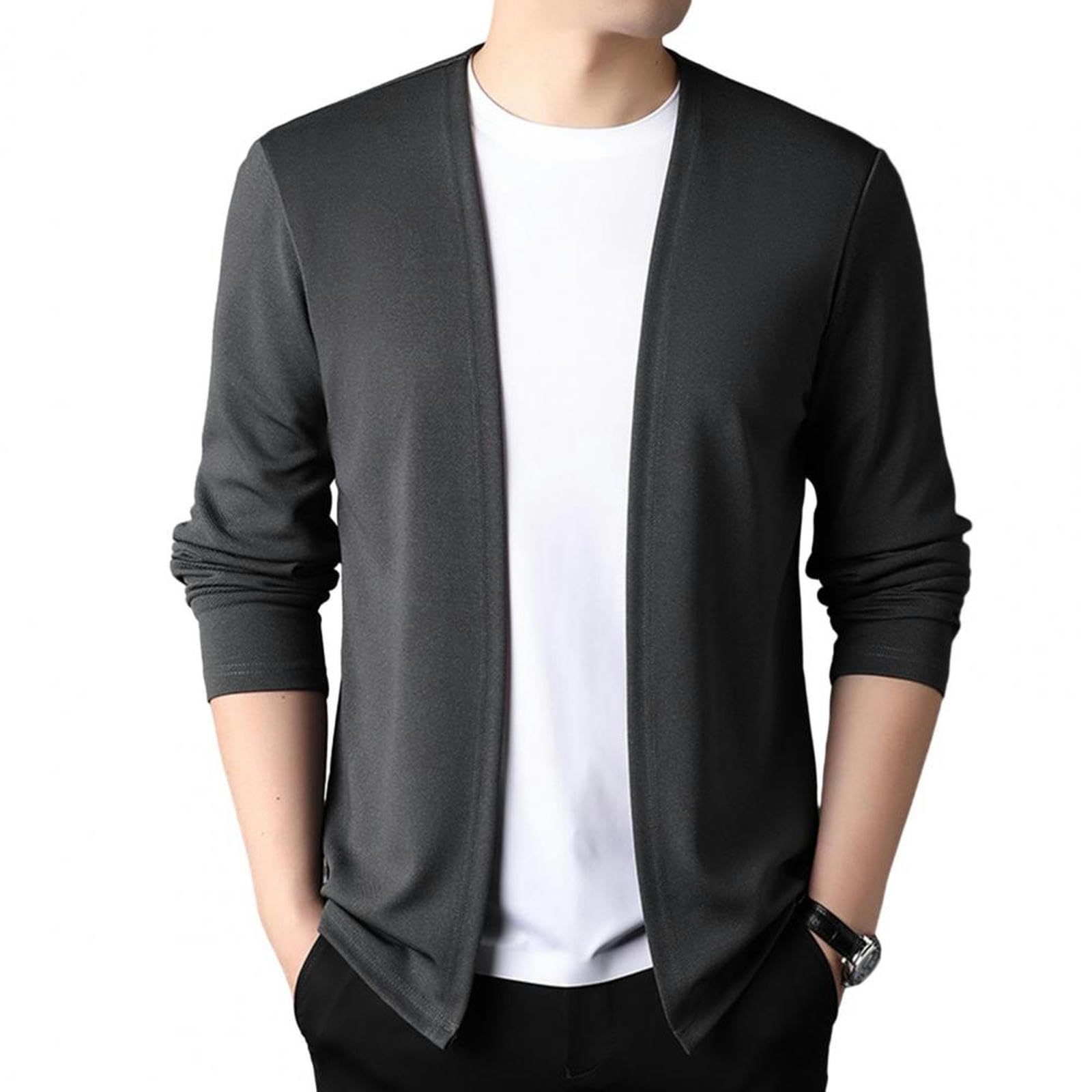 Maglione Uomo Significa Classica Maglione Slim Fit Cappotto Maglione Elegante Cardigan Maschile per Maschio di Primavera Autunno Casual Maschio-albicocca-2xl