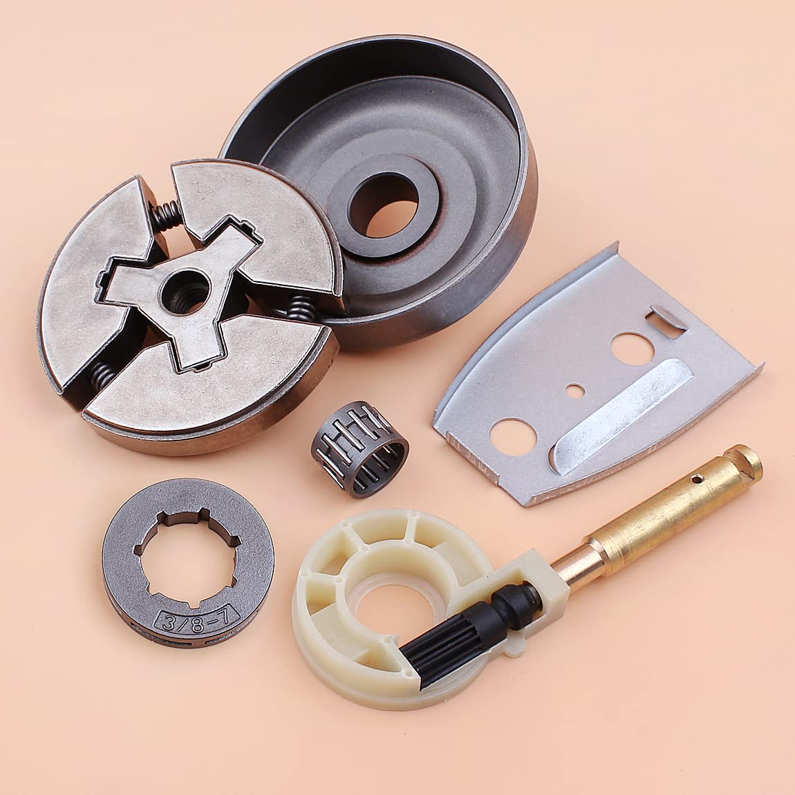 Bomba de Aceite for piñón llanta Tambor Embrague 3/8"-7T, Compatible con Motosierra 51 y 55. Repuesto