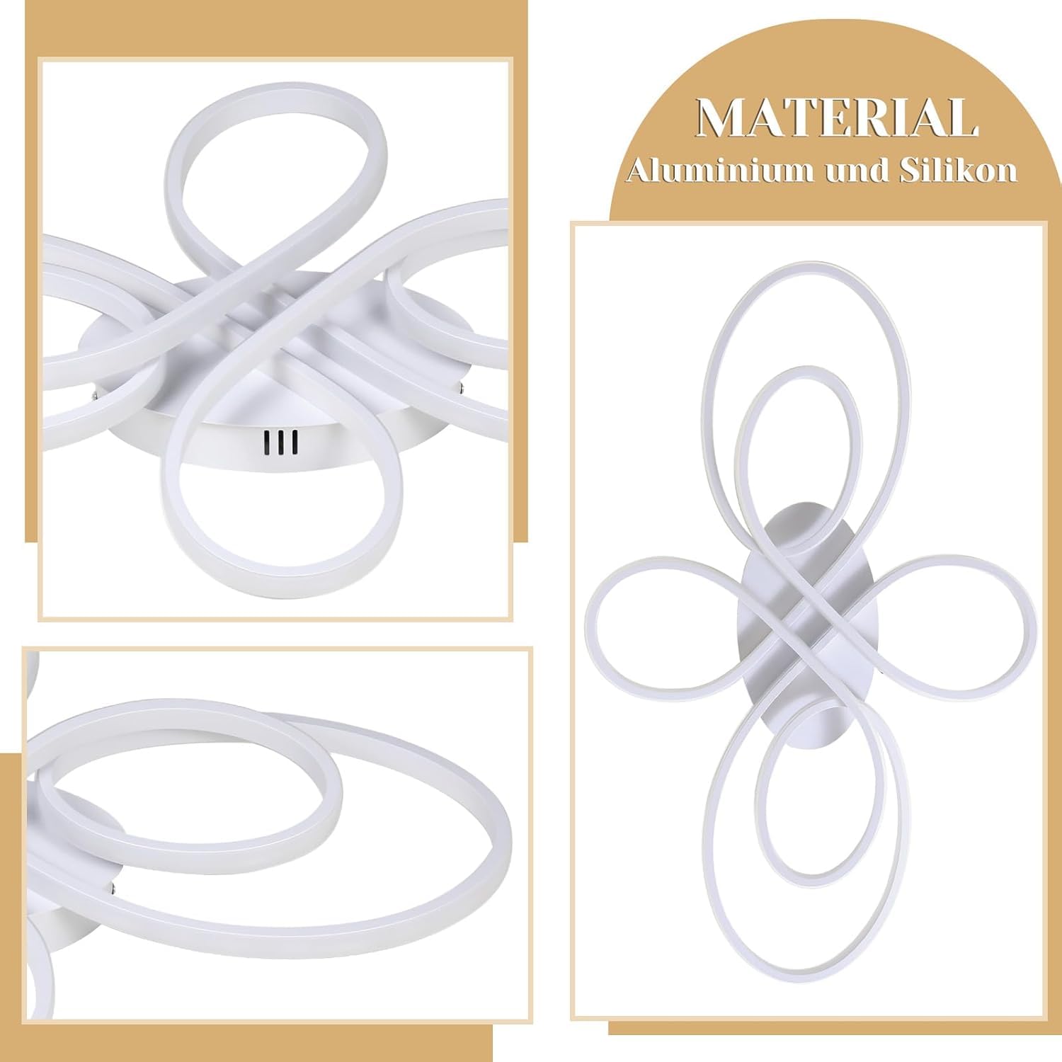ZMH LED-plafondlamp voor woonkamer - 98 cm, dimbaar, modern design, 90