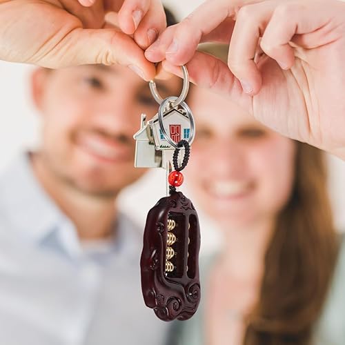 Miniatura 2 de SAFIGLE Mini colgante de ábaco de madera, llavero chino de estilo retro para decoración del hogar, manualidades de bricolaje