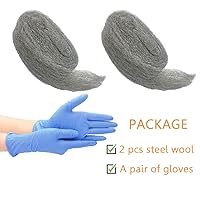 Vista 6 de Control de ratones de lana de acero, paquete de 2 rellenos de agujeros de 3 pulgadas x 10 pies, bloqueador de huecos, barrera, protección contra