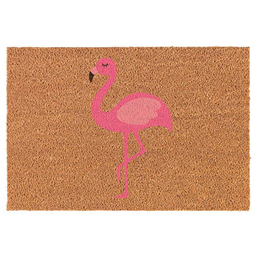 Coir Doormat Front Door Mat New Home Closing Housewarming Gift Pink Flamingo Color (30" X 18" Standard) #TOP11
