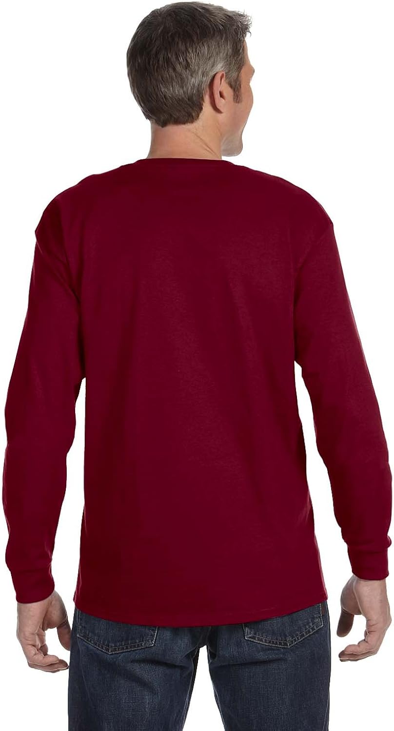 Gildan Heavy Cotton 100% Cotton Long Sleeve T-Shirt. X-Large Garnet