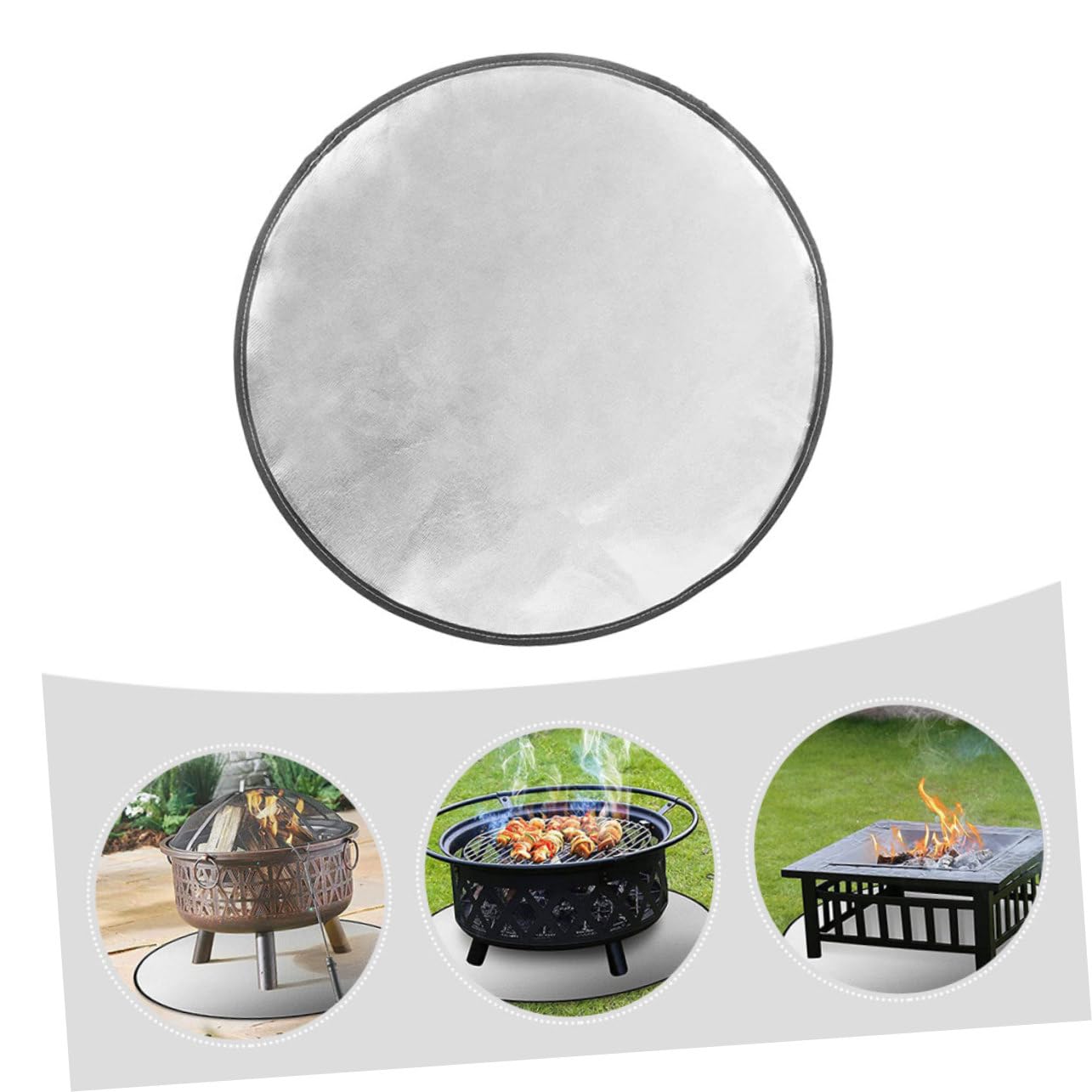 YARNOW Tappetino per Braciere Ignifugo e Tappetino Riutilizzabile per Barbecue Esterno Cuscino Protettivo Resistente al Calore Olio per Grigliate