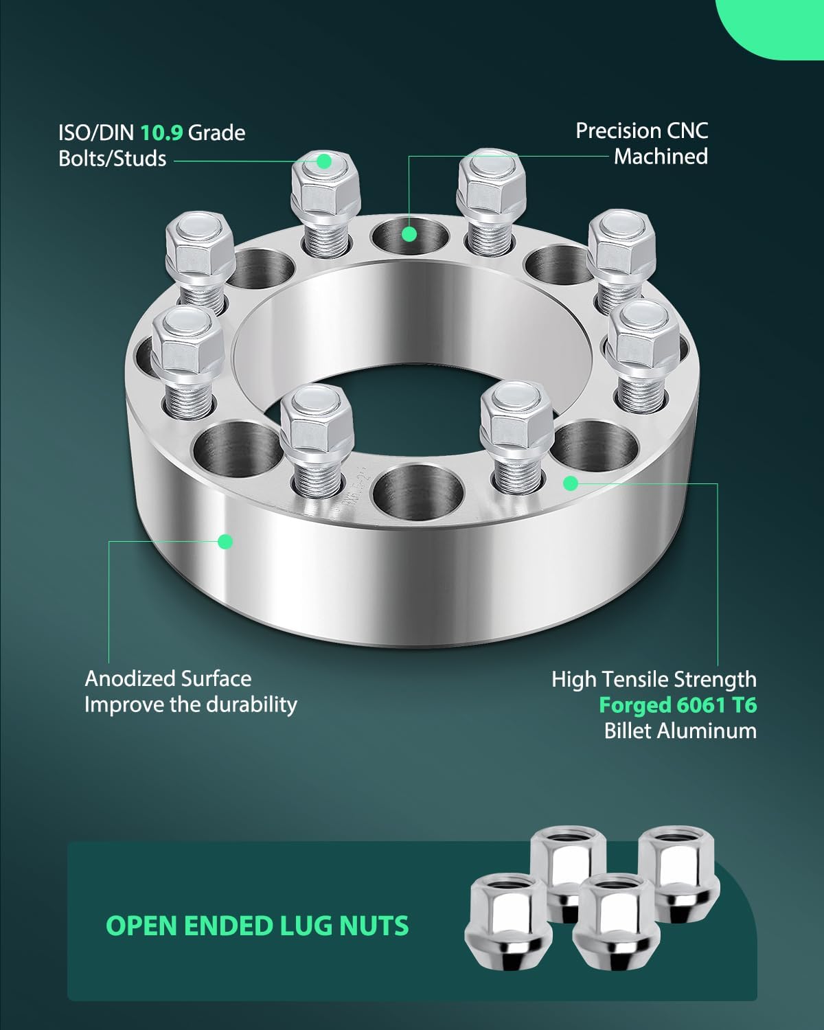 SCITOO 2X 8x6.5 to 8x6.5 Wheel Spacers 2" 8 Lug fit for Ram 2500 Wheel Spacers for 3500 Dually Wheel Spacers with 9/16 Threads