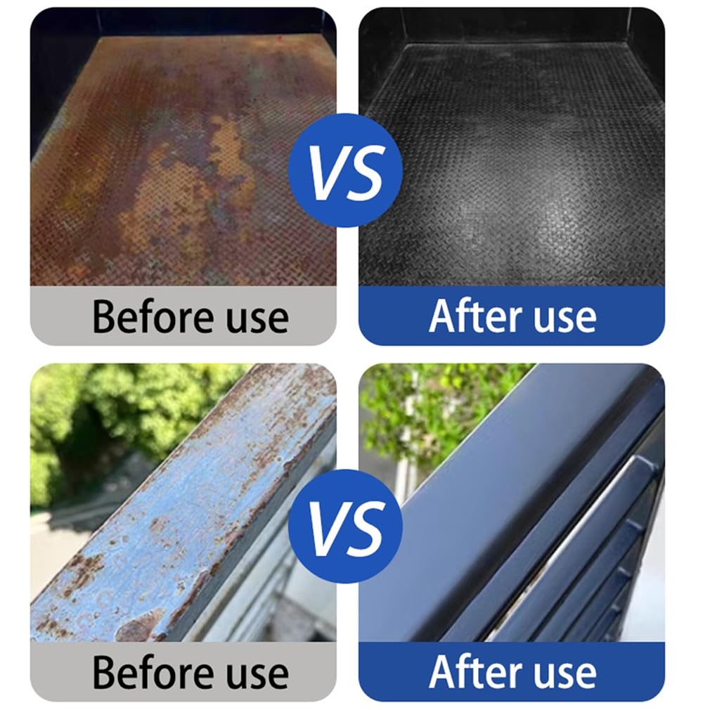 Peinture De Conversion De La Rouille, Dérouilleur De Métal Multifonctionnel à Base d'eau avec Brosse, Rénovation De Tuiles en Acier Coloré, pour Le Métal, Les Clôtures (White,1KG)