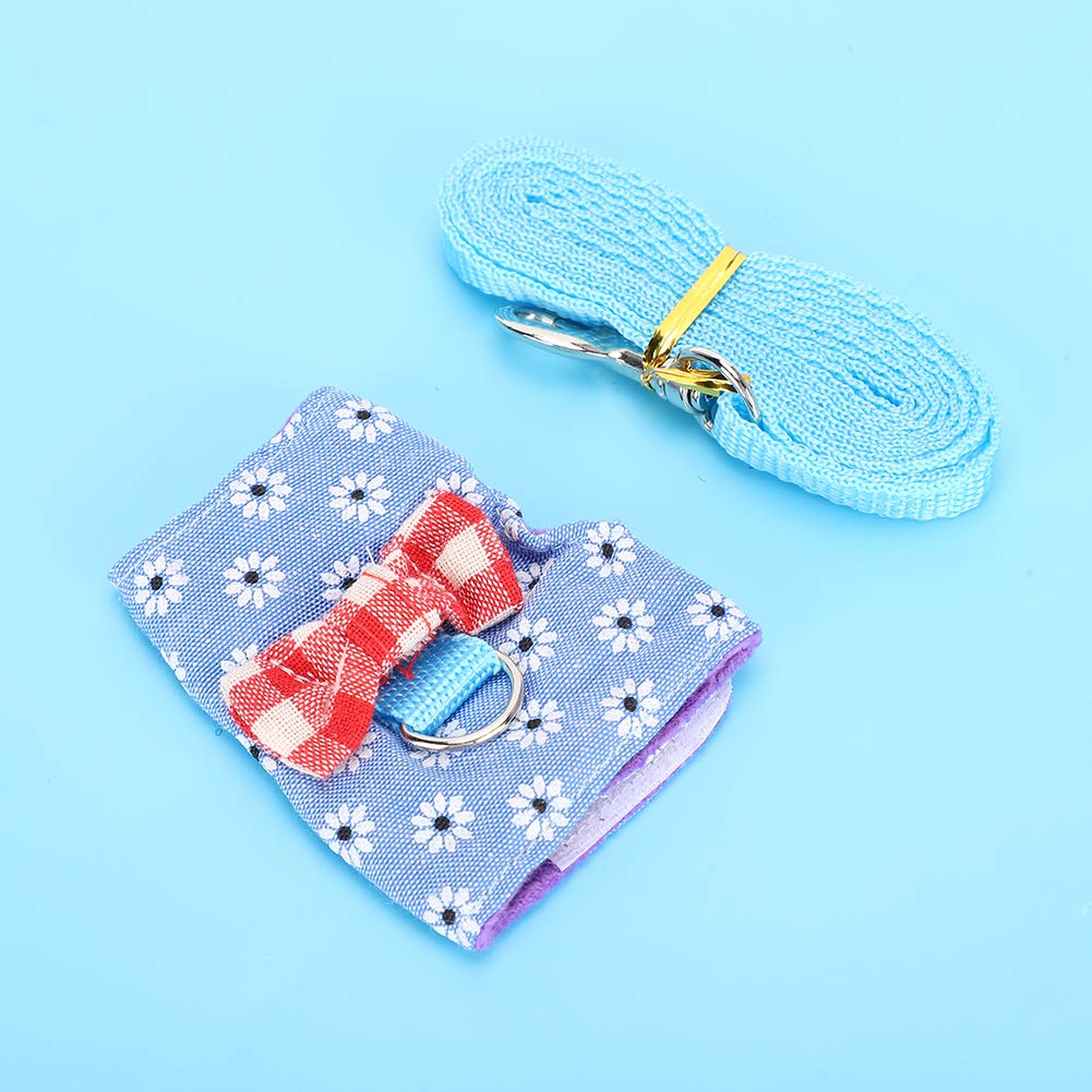 Animal Pet Le Harn Set Breathable Chest St Traction Rope for Bunny Hamster Guinea PigS Pet LeashPet Harness Walking LeadCat Che Hook Designed and o (S)