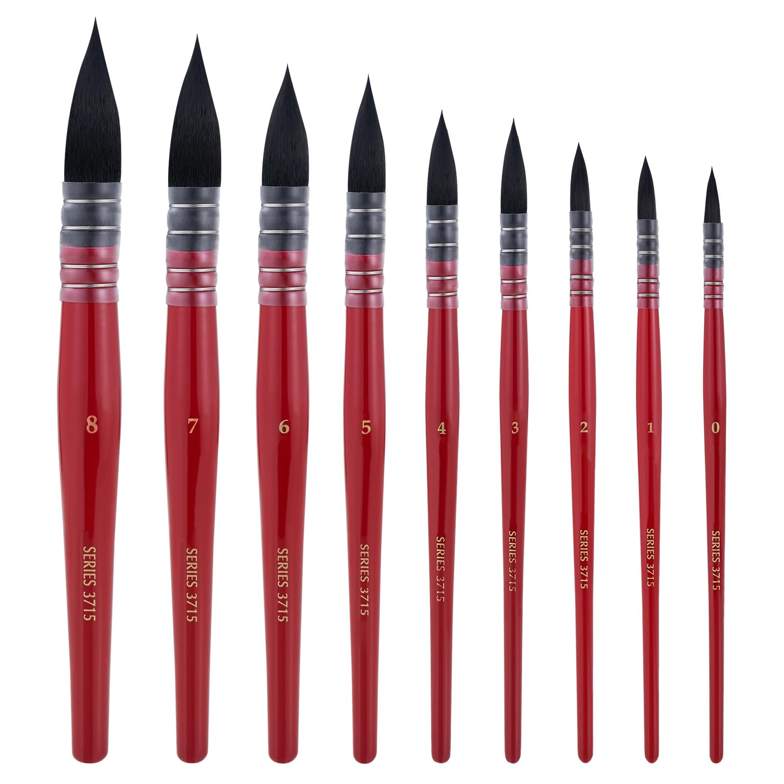 Panwenbo Pinceau à peinture aquarelle de haute qualité Pinceau rond en nylon pou