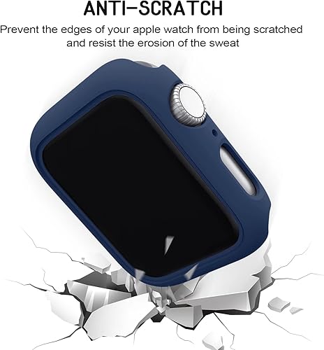 Miniatura 4 de Mugust Paquete de 4 fundas rígidas de policarbonato compatibles con Apple Watch Series 9 (2023) Series 8 Series 7 de 1.772 pulgadas sin protector de