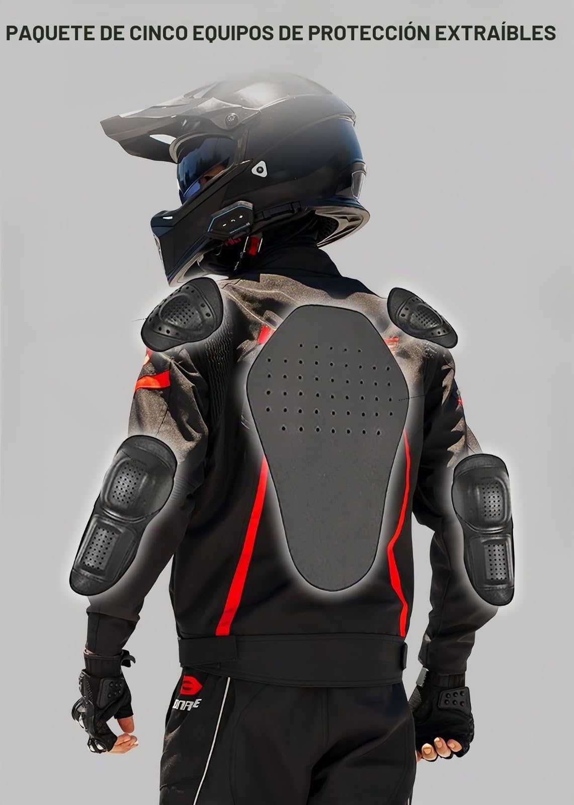Moto Traje De Moto para Hombre Chaqueta De Moto Impermeable con Certificación CE con Armadura Extraíble Chaqueta De Verano, Pantalones De Moto Transpirables E Impermeables
