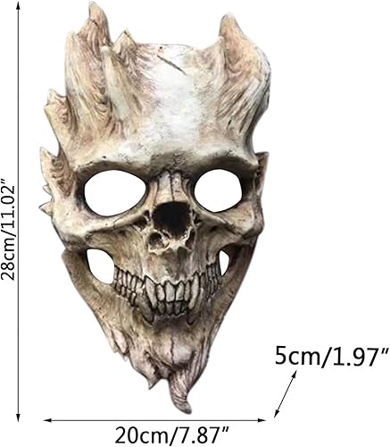 Miniatura 7 de ROTORS Máscara aterradora de Halloween, máscara de diablo fantasma del terror, máscara bioquímica de zombi extraterrestre, fiesta de baile, Halloween