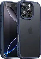 JETech Capa Matte para iPhone 16 Pro Max 6,9 Polegadas, Case Proteção Contra Quedas de Nível Militar à Prova de Choque, Traseira Translúcida Fosca, Anti-Impressão Digital (Azul Tempestade)