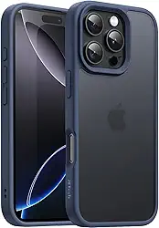 JETech Capa Matte para iPhone 16 Pro Max 6,9 Polegadas, Case Proteção Contra Quedas de Nível Militar à Prova de Choque, Traseira Translúcida Fosca, Anti-Impressão Digital (Azul Tempestade)