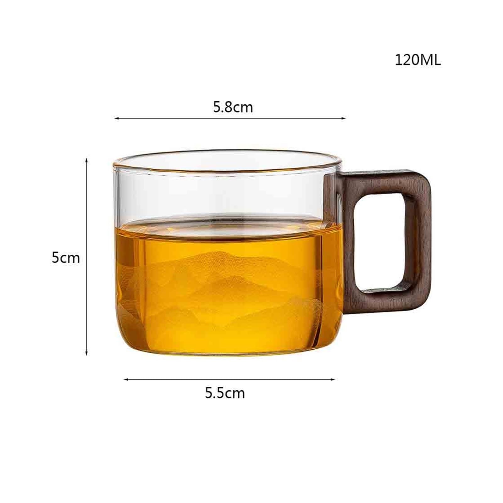 szklanki do picia Zestaw 2 szklanych filiżanek do herbaty z nadrukiem górskim, 4 uncje/12 ml