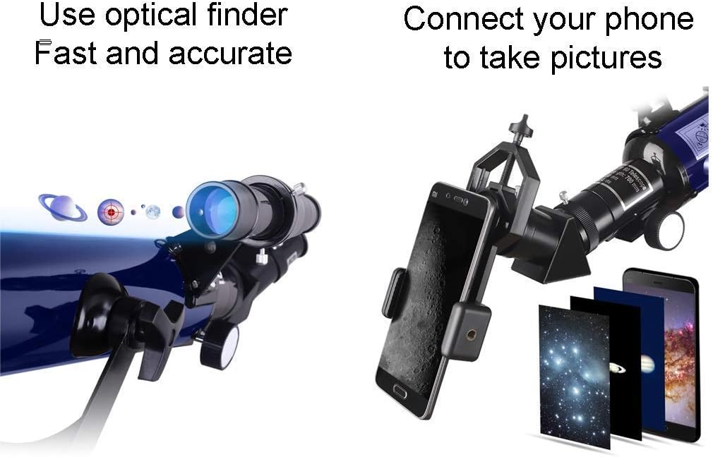 Telescopes for Astronomy Stargazing Student Kids Telescope 45° Full Erect Zenith Mirror High-Definition Sky Viewing Adult Entry Astronomical Telescope (Blue Package 2)