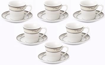 Lorren Home 2oz. Espresso Set Service for 6-Silver