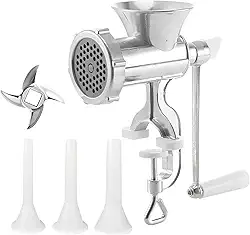 Moedor Picador de Carne N10 Manual Alumínio Máquina de Fazer Linguiça Hambúrguer Artesanal(Nenhum)