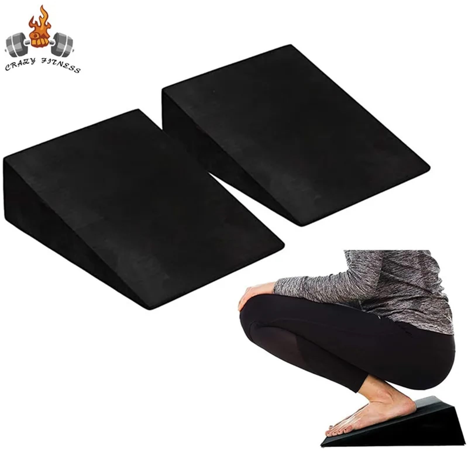 Blocchi yoga 1/2Pcs Grande Yoga Schiuma Cuneo Schede Inclinate EVA Stretch Blocco Vitello Extender Piede Barella for I Piedi Accessori for Il Fitness