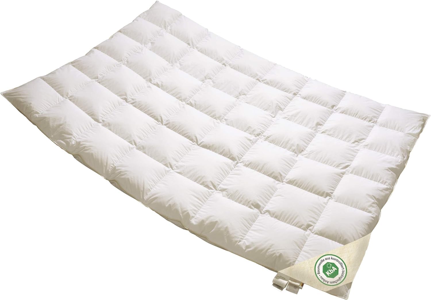 Bio-Luxe-KBA Arktik Kälte-Daune W3 - LEICHT Sommer Daunendecke 100% Daunen Deutsche Qualität mit KBA Einschütte große Größen (155 x 200 cm)