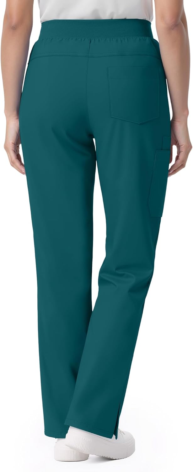 Scrub Pants for Women - Straight Leg Medical Scrub Pants with 6 Pockets - Drawstring Soft Stretch Women Scrub Pant - Image 2