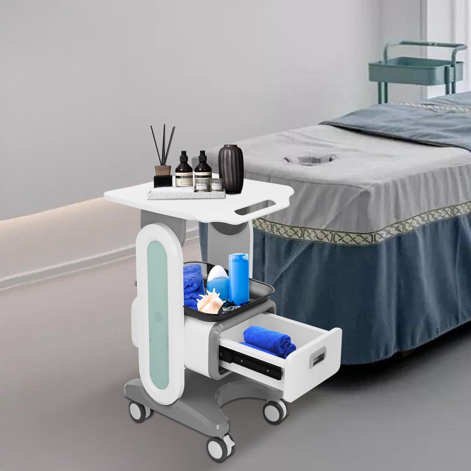 Wózek medyczny, wózek z szufladami, maks. nośność 60 kg, wózek salonowy do laboratorium, salonu piękności