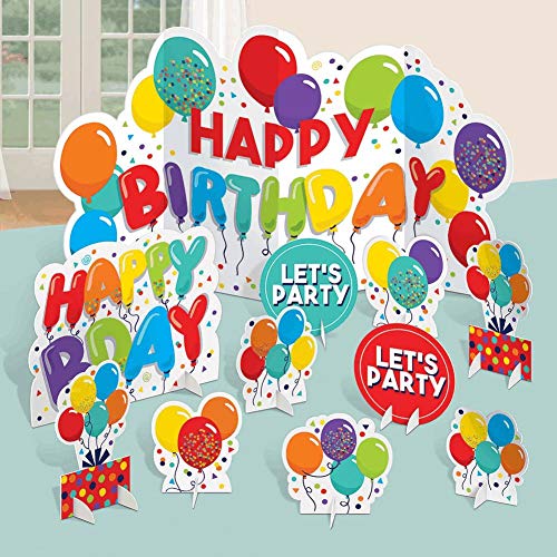 Ballons d'anniversaire colorés Amscan 282494 set de baudruche
