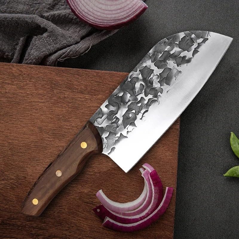 Meat Cleaver,Cleaver Knife 7 Inch Forged Meat Cleaver Kitchen Chef's Knife Stainless Steel Butcher Boning Knife Wooden Handle Fish Knife Cooking Utility Tools, LAMAJIGA5844
