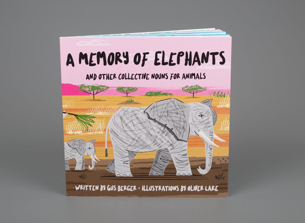 A Memory Of Elephants by Gus Berger and Oliver Lake - Signed First Edition - Children's Book