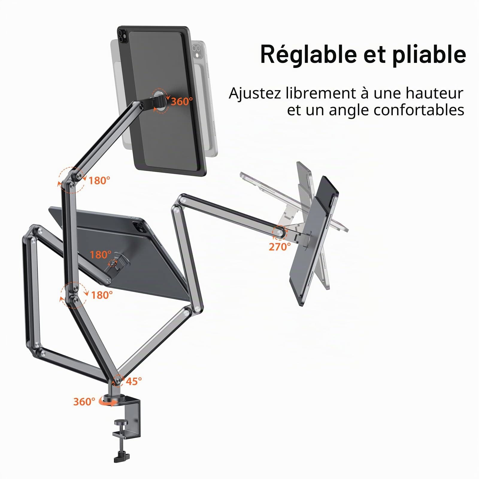 KU XIU Support Magnétique pour iPad Pro 13 M4/M5, Support Tablette Pliable pour Travailler Dessiner, Stand iPad Premium Réglable Compatible avec Pro 13 M4/M5