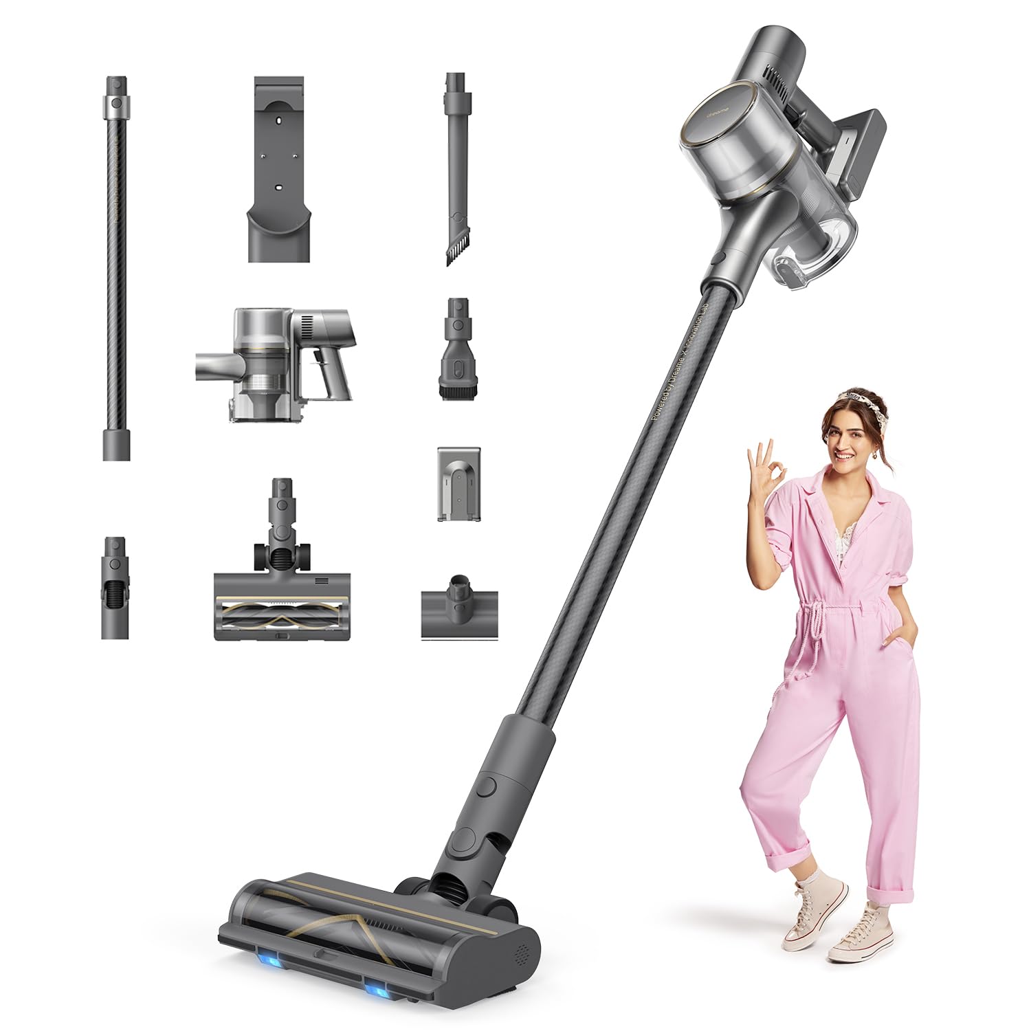 dreame R20 Cordless Vacuum Cleaner with Dual Brush Head, Smart Stick H