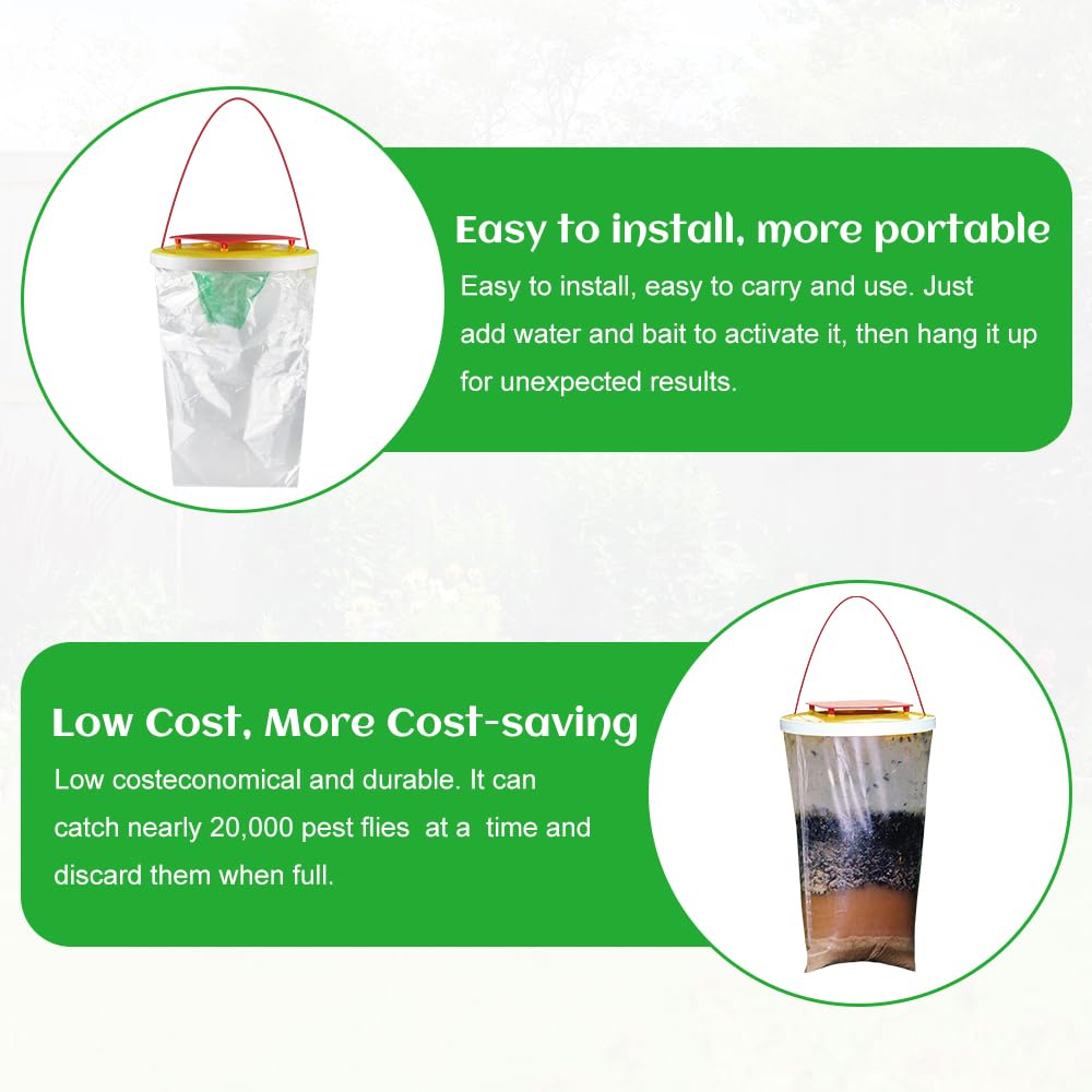 Redtop - Set di 3 trappole per mosche per esterni, per zanzare, api, mosche