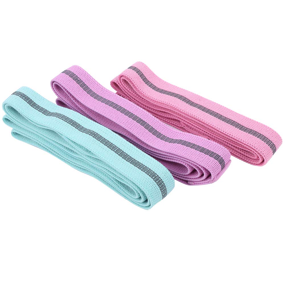 3 Pieces/Set Pilates Elastic Belt Exercise Belt Leg Belt Yoga Fitness Women's Draw Rope Training Ring Resistance Belt(candy color)