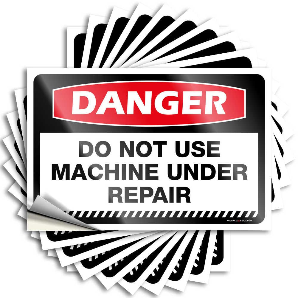 Sticker Funny Outdoor Dental Danger Do Not Use Machine Under Repair Long Lasting Stickers for Water Bottles(12X18CM-6Pcs)