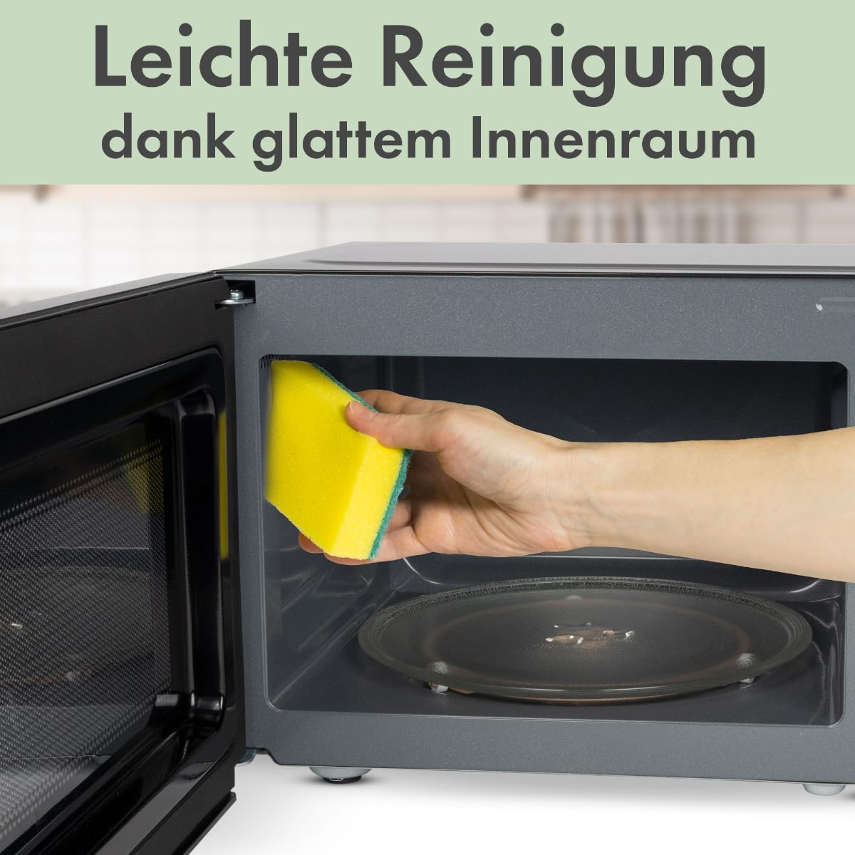 Clatronic® Kuchenka mikrofalowa z komorą i oświetleniem komory gotowania 20 l | Microwave z 6 poziomami mocy | urządzenie do mikrofal z minutnikiem 30 min | Mikrowelle z talerzem obrotowym Ø 24,5 cm |