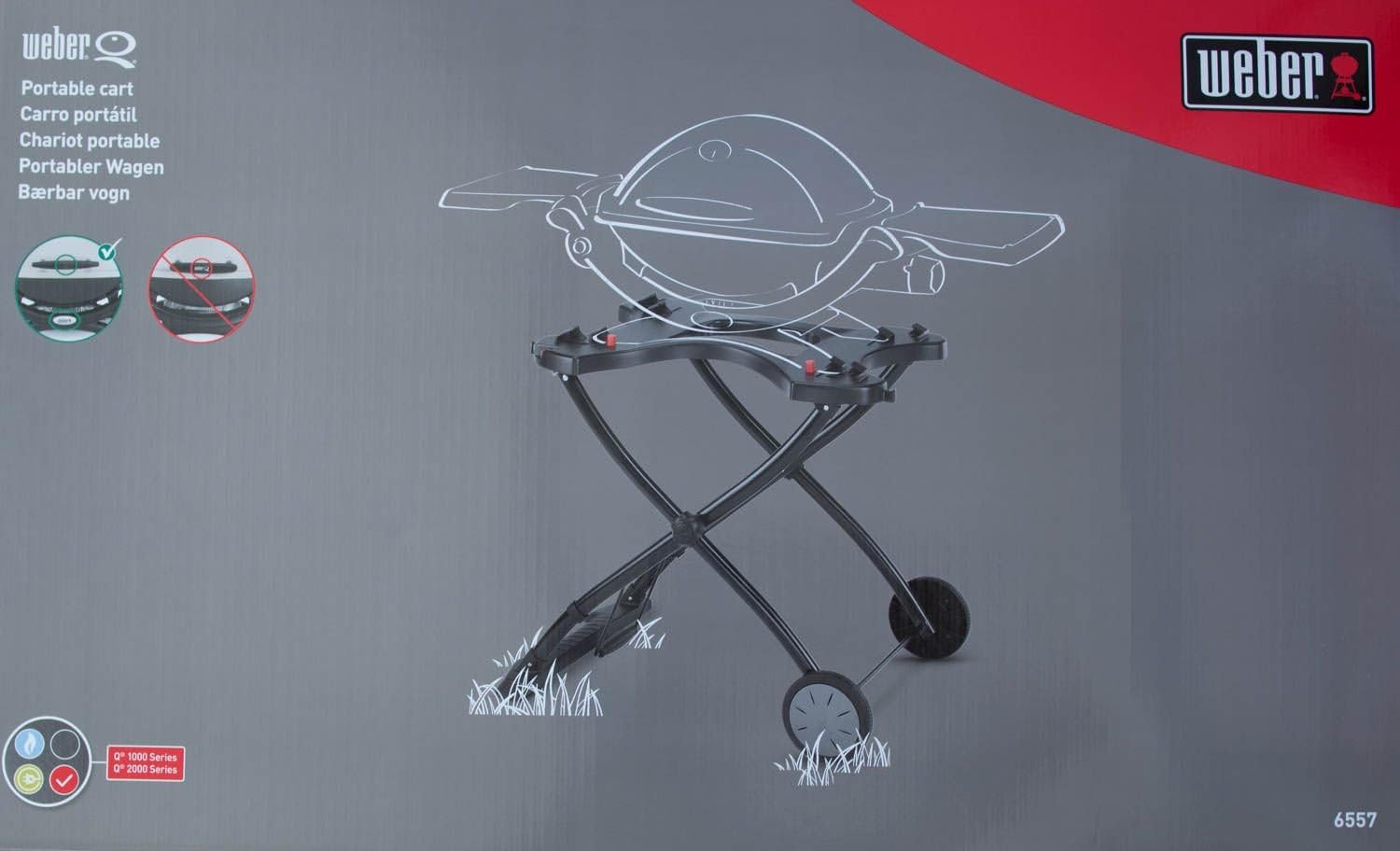 Weber 6557 Q Portable Cart for Q1000 & 2000 Series Grills - Quantity 1