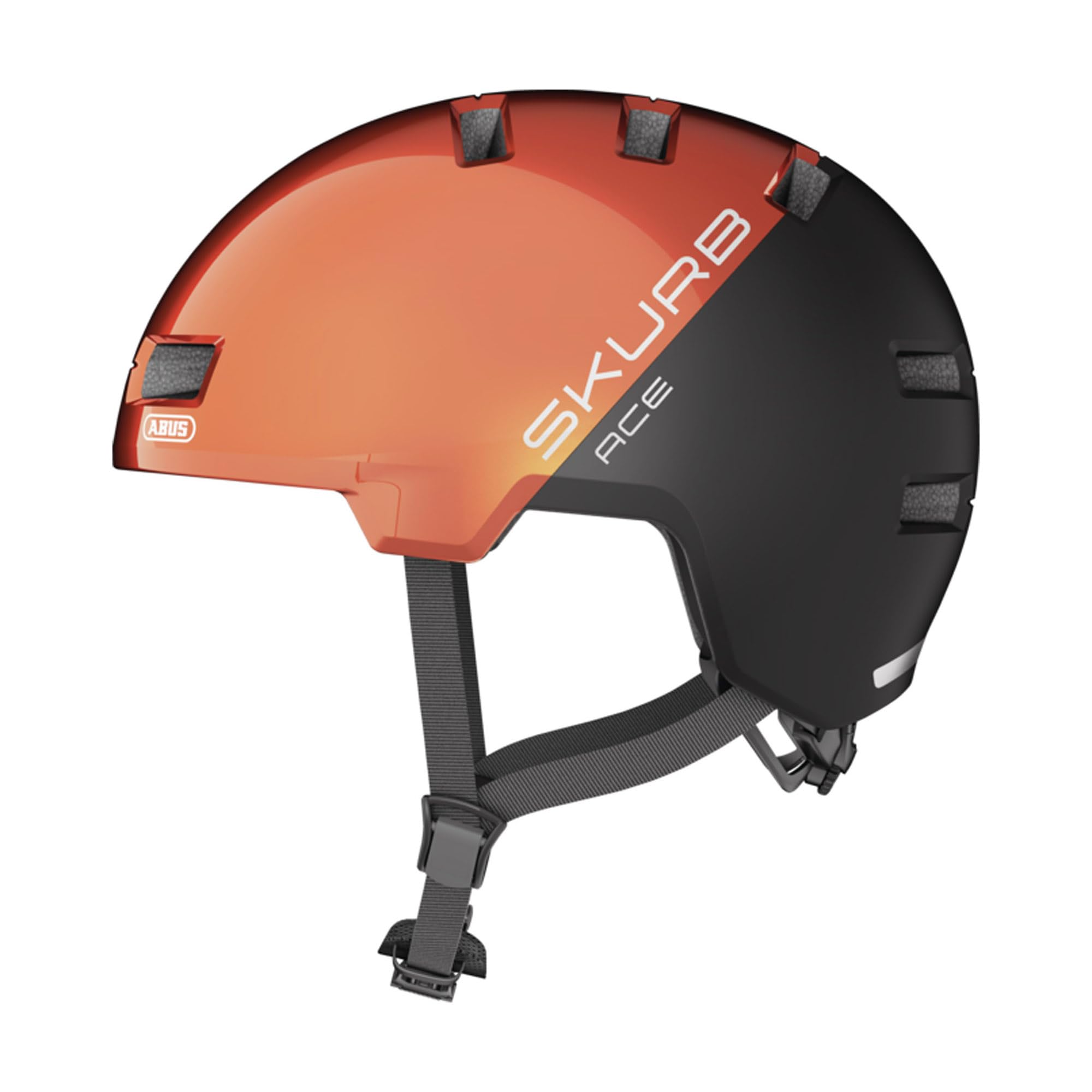 ABUS city helmet Skurb ACE - stylish bike helmet for everyday use, skating, BMX riding or longboarding - orange, size M — image 1