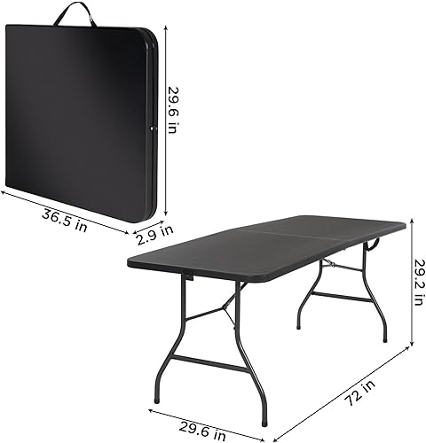 Miniatura 3 de Mesa moldeada plegable a la mitad de Cosco Plástico Negro