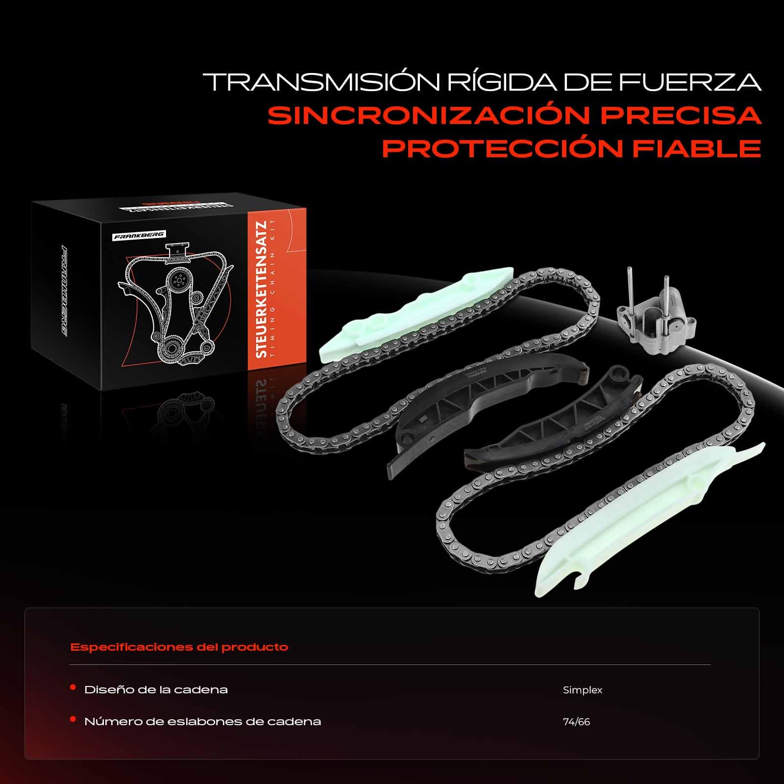 Frankberg Kit de cadena de distribución 11312249851 | Compatible con: Serie 3 E46, Serie 3 Convertible E46, Serie 3 Coupé E46, Serie 3 Touring E91, Serie 5 Touring E39