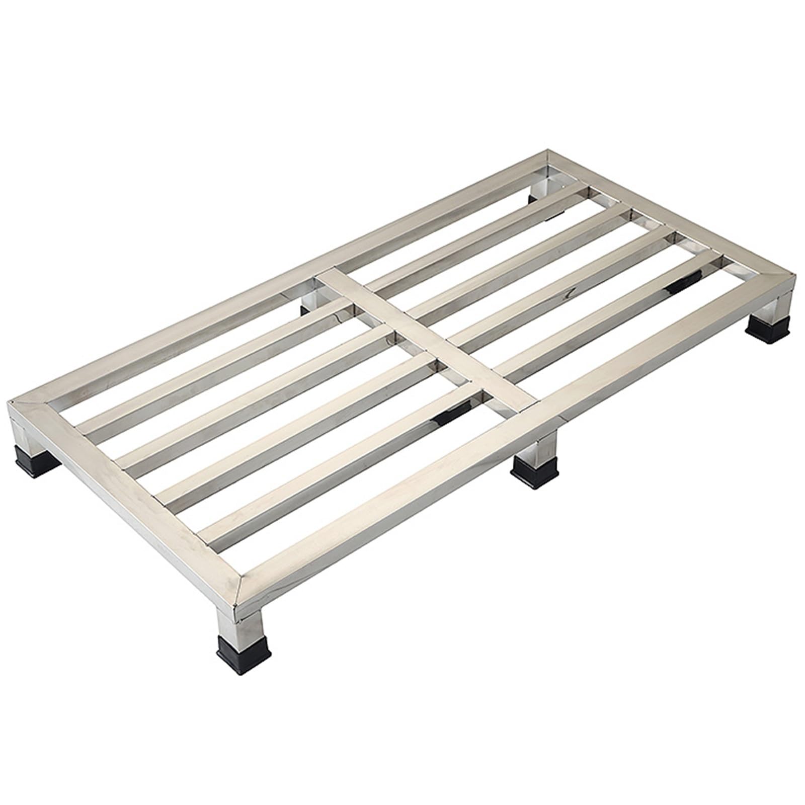 WIGING Pallet in Acciaio Inossidabile Carico Rack di Stoccaggio, Mobili Base per Elettrodomestici, Pallet da Pavimento per Magazzini Garage Cucine Negozi(60x90x10cm)