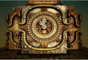 Aoihrraan 1x1,5m Retrò Steampunk Sfondo Vapore Macchina Vintage Metallo Orologio Industriale Ingranaggio Fotografia Sfondo Nostalgia Festa Arredamento Bambini Adulti Uomini Ritratto Foto Prop - View #3