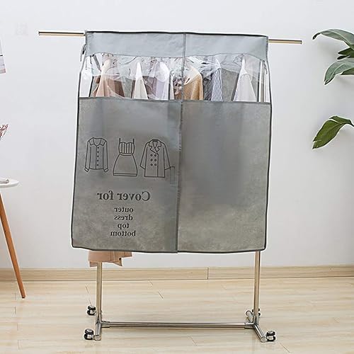 Miniatura 7 de Bolsas de ropa para colgar ropa, 43. 7 bolsas transparentes para colgar ropa para armario, cubierta inferior cerrada para perchero, protector de