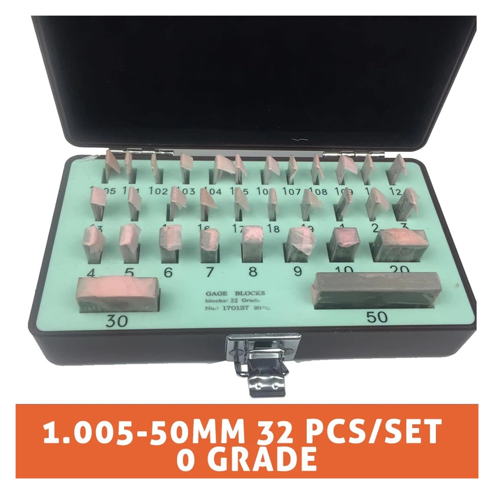 32 Sztuk/zestaw 1/0 Klasa Inpsection Miernik Blokowy Precyzja 1.005-50mm Blokowy Przyrząd Pomiarowy Suwmiarka Precyzyjny pomiar(0 grade)