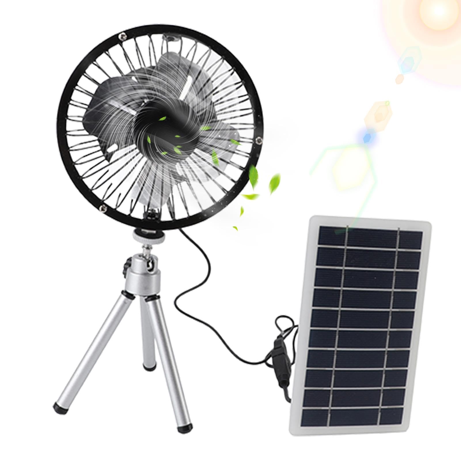 Ventilateur de camping solaire portable avec batterie rechargeable pour extérieur