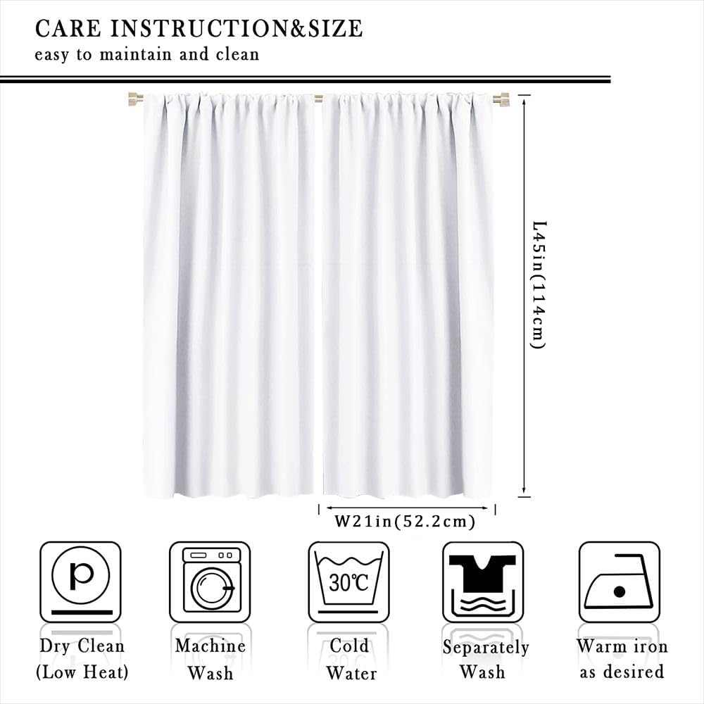 Rustic Strawberry Blackout Curtains for Bedroom Living Room, Rod Pocket Shortcake Bowknot Gingham Curtains Thermal Insulated Window Drapes 2 Panels, Each 21W x 45L