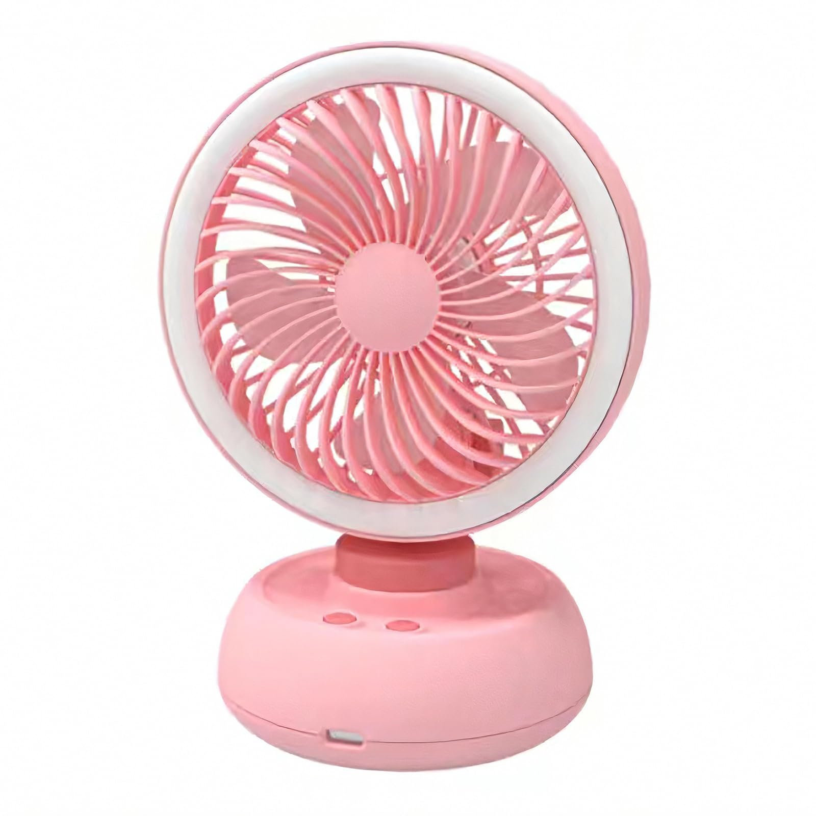 Ventilatore da tavolo portatile ricaricabile tramite USB, mini ventilatore oscillante con forte flusso d'aria, raffreddamento ultra silenzioso a 3 velocità, per casa ed esterni, design compatto (rosa)
