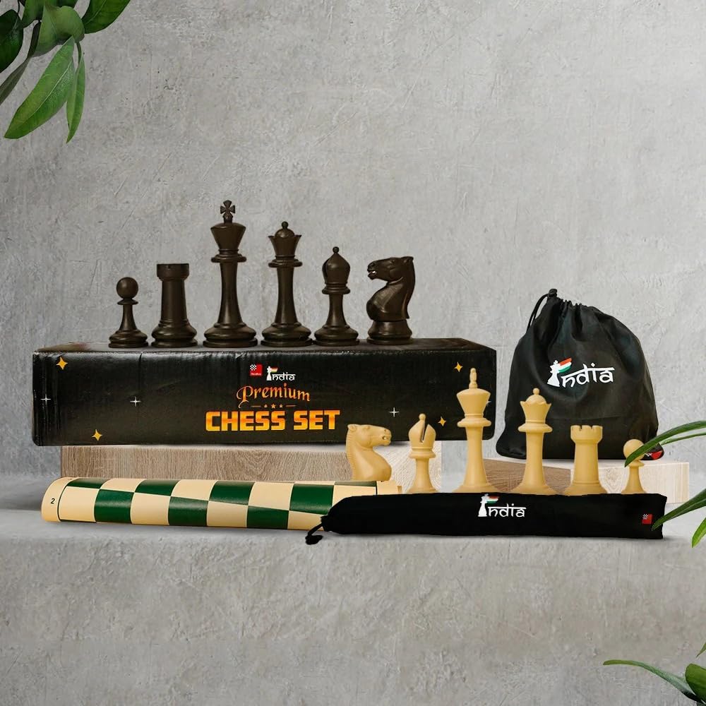 India Premium Chess Set, Kids - Green, Classic Edition, 2 Players, Ages 3 and Up