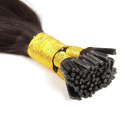 Miniatura 5 de JIAMEISI I Tip - Extensiones de cabello humano con punta de palo, extensiones de cabello humano #2 marrón oscuro con punta en I, extensiones de