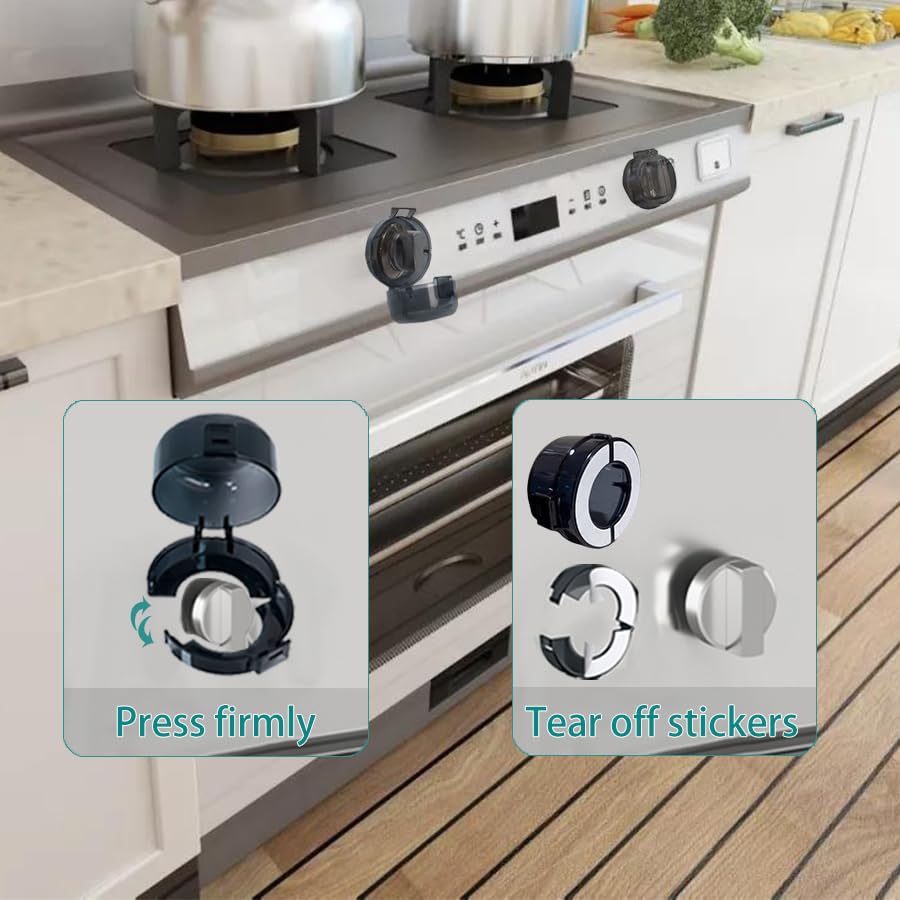 Stove Knob Safety Covers & Gas Stove Knob Locks Childproof Oven Lock 5 Pack | Heat-Resistant ABS Stove Locks Child Safety/pet Safety Fit Knob Covers
