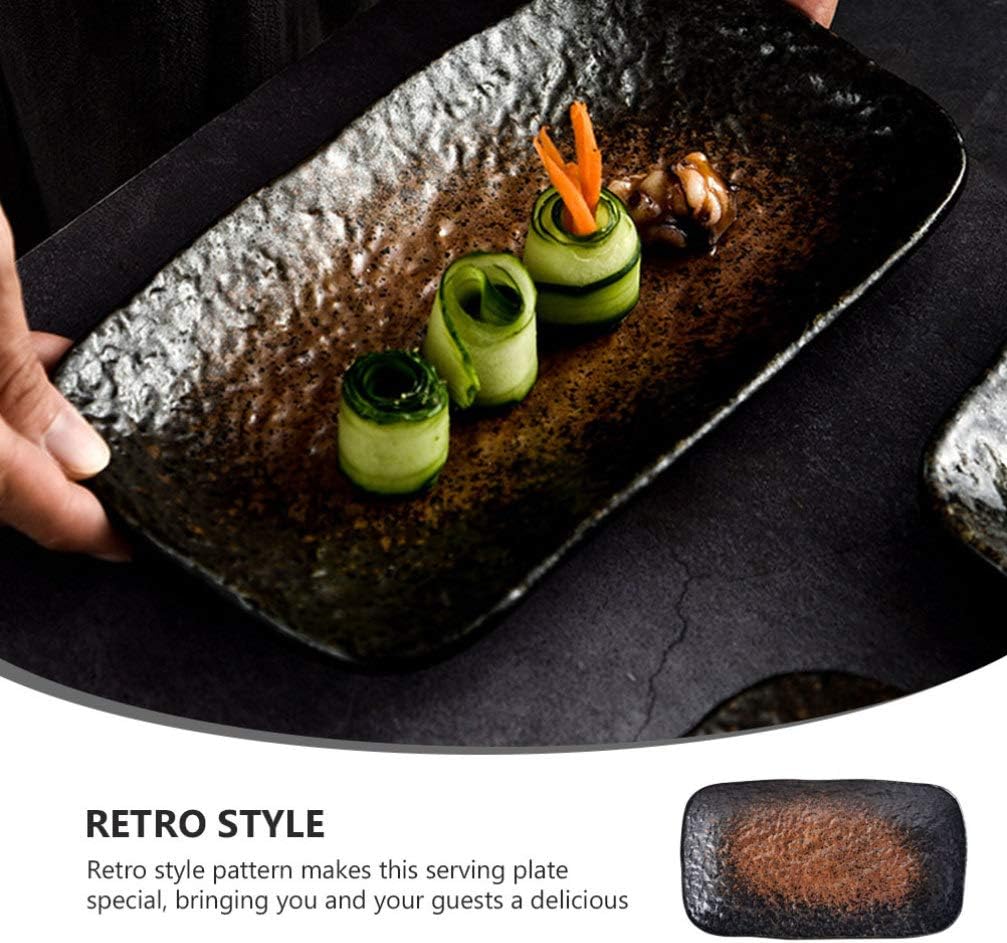 1Pc Ceramic Sushi Plate Food Serving Plate Ceramic Serving Dish Ceramic Serving Plates Fruit Plates Sushi Plate Dinnerware Japanese Serving Tray Ceramic Dishes Small Bowl Ceramics/1909